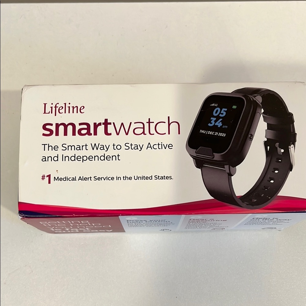 Lifeline Smartwatch with Digital Display and Silicone Band